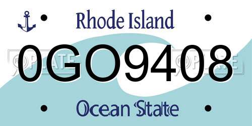 0GO9408 Rhode Island License Plate