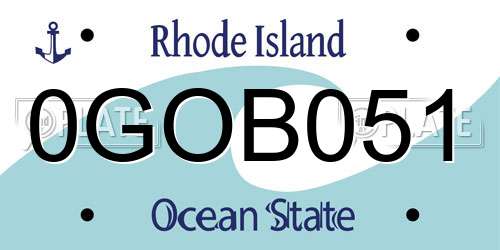 0GOB051 Rhode Island License Plate