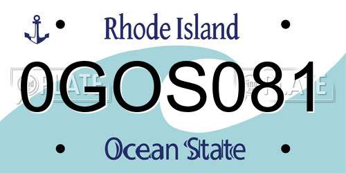 0GOS081 Rhode Island License Plate
