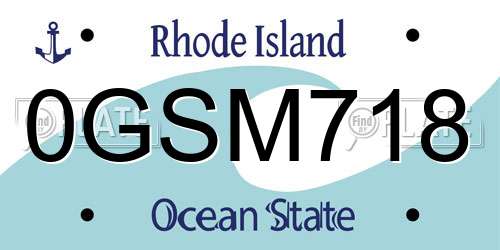 0GSM718 Rhode Island License Plate