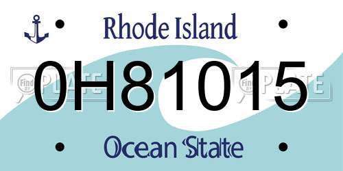 0H81015 Rhode Island License Plate