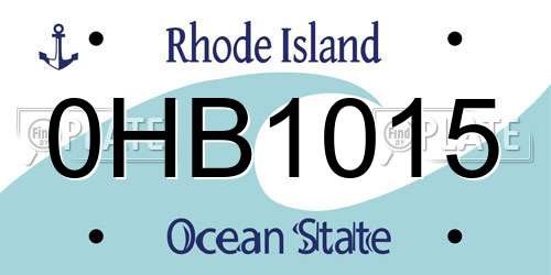 0HB1015 Rhode Island License Plate