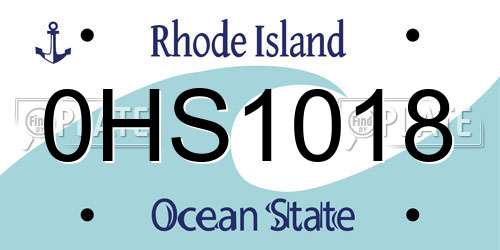 0HS1018 Rhode Island License Plate