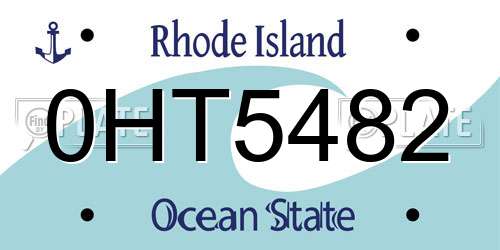 0HT5482 Rhode Island License Plate