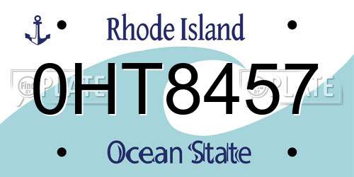 0HT8457 Rhode Island License Plate