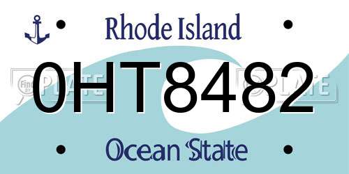 0HT8482 Rhode Island License Plate