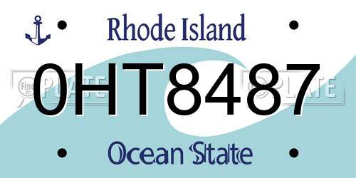 0HT8487 Rhode Island License Plate