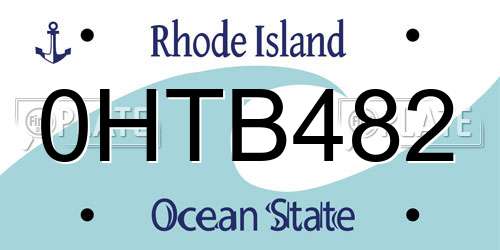 0HTB482 Rhode Island License Plate