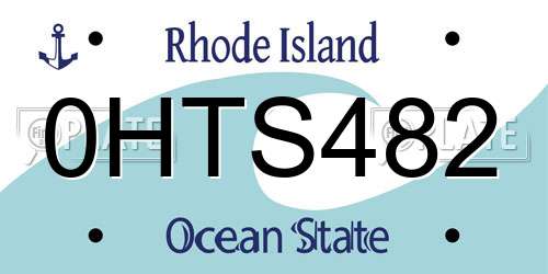 0HTS482 Rhode Island License Plate