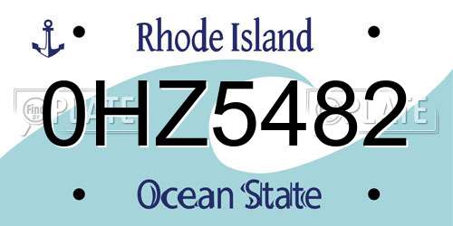 0HZ5482 Rhode Island License Plate
