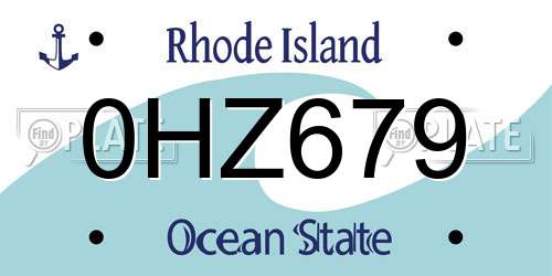 0HZ679 Rhode Island License Plate