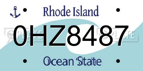 0HZ8487 Rhode Island License Plate