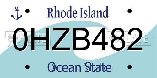 0HZB482 Rhode Island License Plate