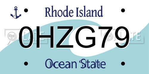 0HZG79 Rhode Island License Plate