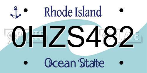 0HZS482 Rhode Island License Plate