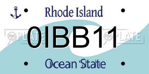 0IBB11 Rhode Island License Plate