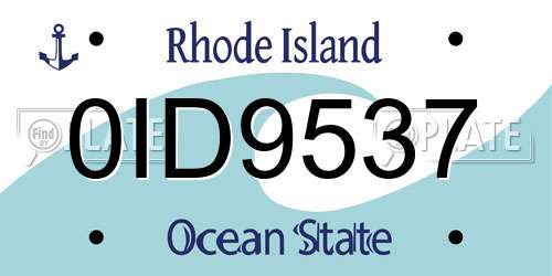 0ID9537 Rhode Island License Plate