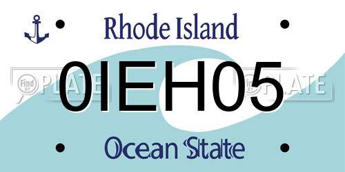 0IEH05 Rhode Island License Plate