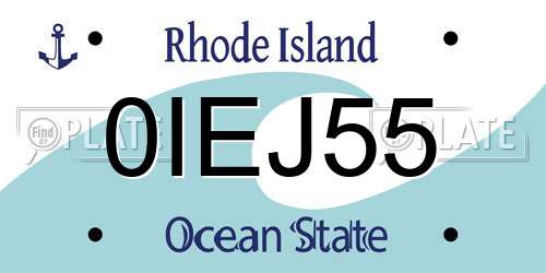 0IEJ55 Rhode Island License Plate