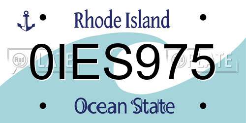 0IES975 Rhode Island License Plate
