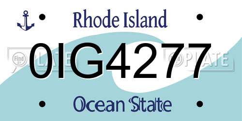 0IG4277 Rhode Island License Plate