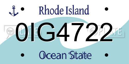 0IG4722 Rhode Island License Plate