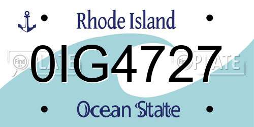 0IG4727 Rhode Island License Plate