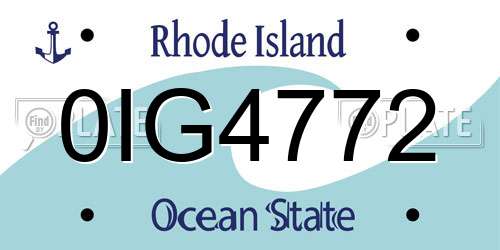 0IG4772 Rhode Island License Plate