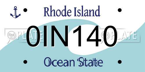 0IN140 Rhode Island License Plate