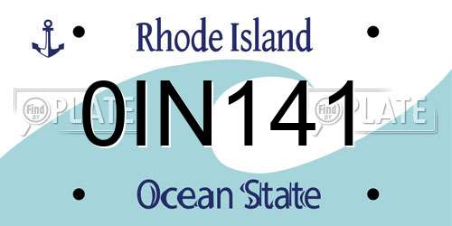 0IN141 Rhode Island License Plate
