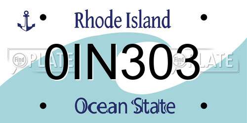 0IN303 Rhode Island License Plate