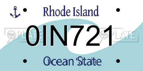0IN721 Rhode Island License Plate