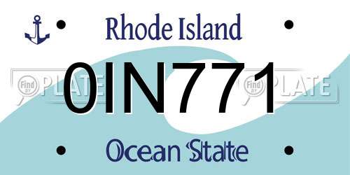 0IN771 Rhode Island License Plate