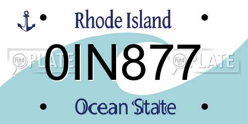 0IN877 Rhode Island License Plate