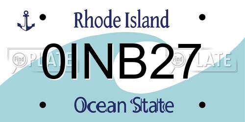 0INB27 Rhode Island License Plate