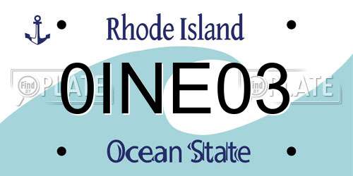 0INE03 Rhode Island License Plate