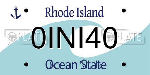 0INI40 Rhode Island License Plate