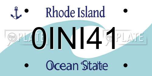 0INI41 Rhode Island License Plate