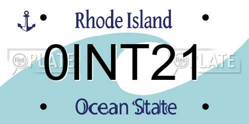 0INT21 Rhode Island License Plate