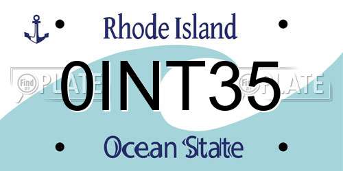 0INT35 Rhode Island License Plate