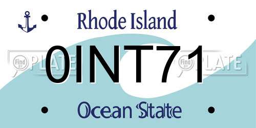 0INT71 Rhode Island License Plate