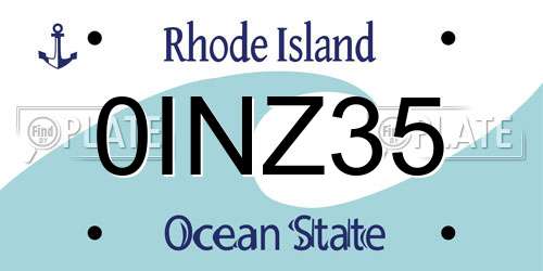 0INZ35 Rhode Island License Plate