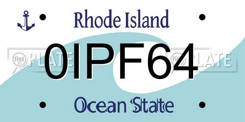 0IPF64 Rhode Island License Plate