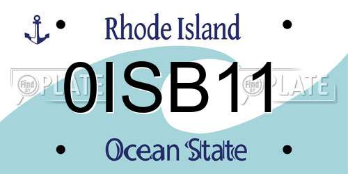 0ISB11 Rhode Island License Plate