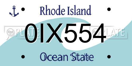 0IX554 Rhode Island License Plate