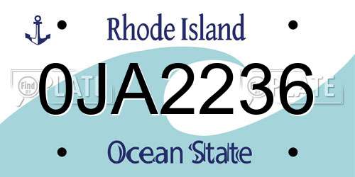 0JA2236 Rhode Island License Plate