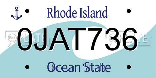 0JAT736 Rhode Island License Plate