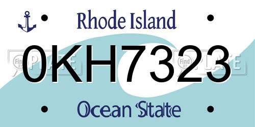 0KH7323 Rhode Island License Plate