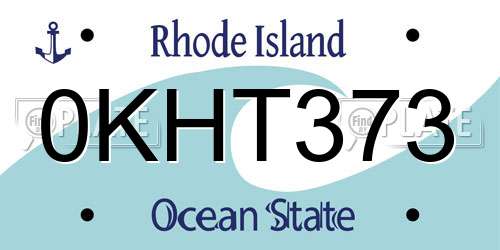 0KHT373 Rhode Island License Plate