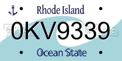 0KV9339 Rhode Island License Plate